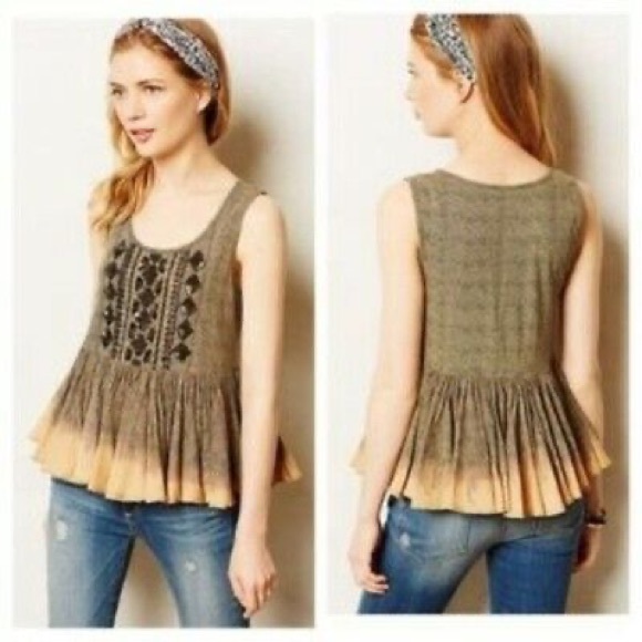 Anthropologie Akemi+Kin beaded sequin peplum tank - Picture 8 of 15